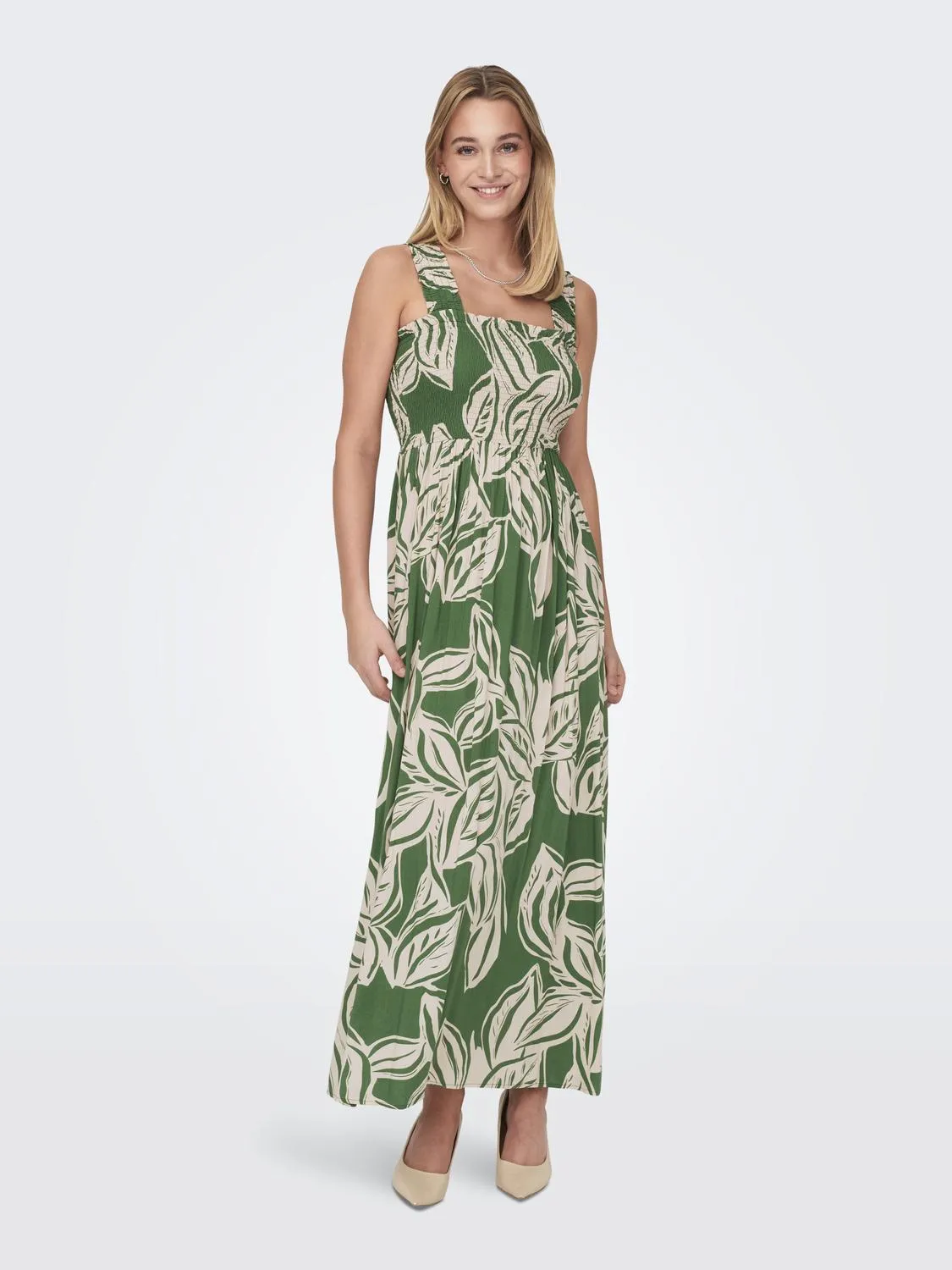 JDY Vestido largo detalle fruncido