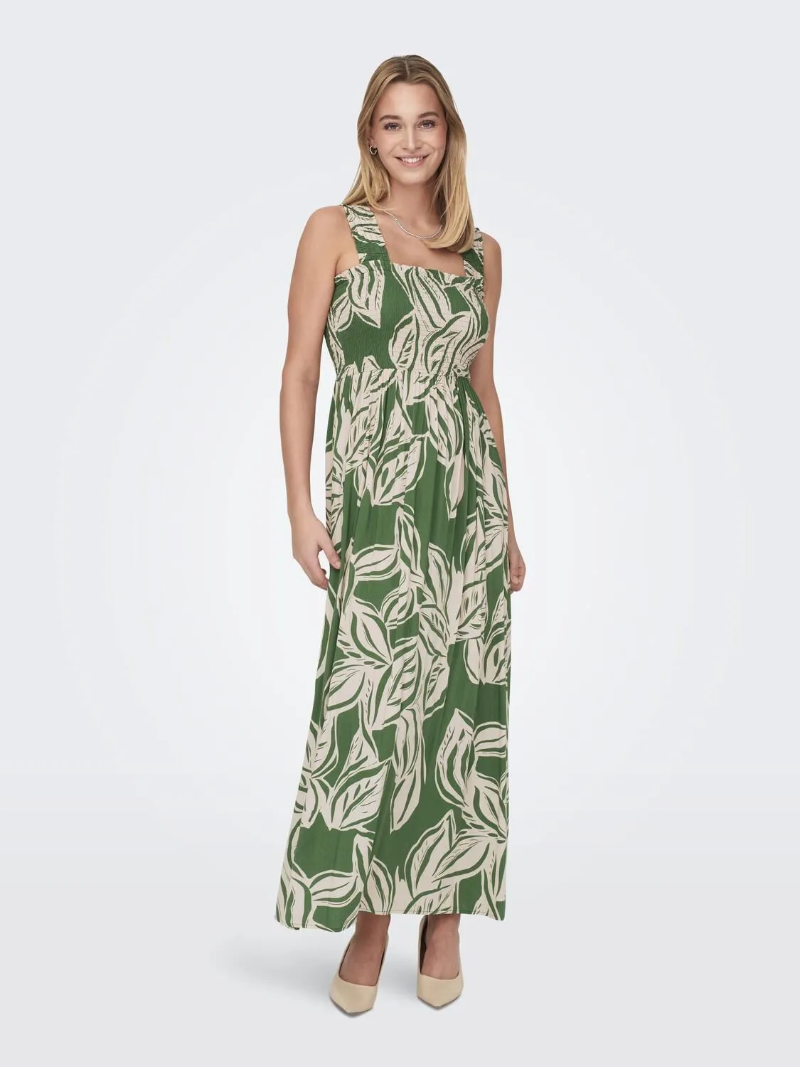 JDY Vestido largo detalle fruncido