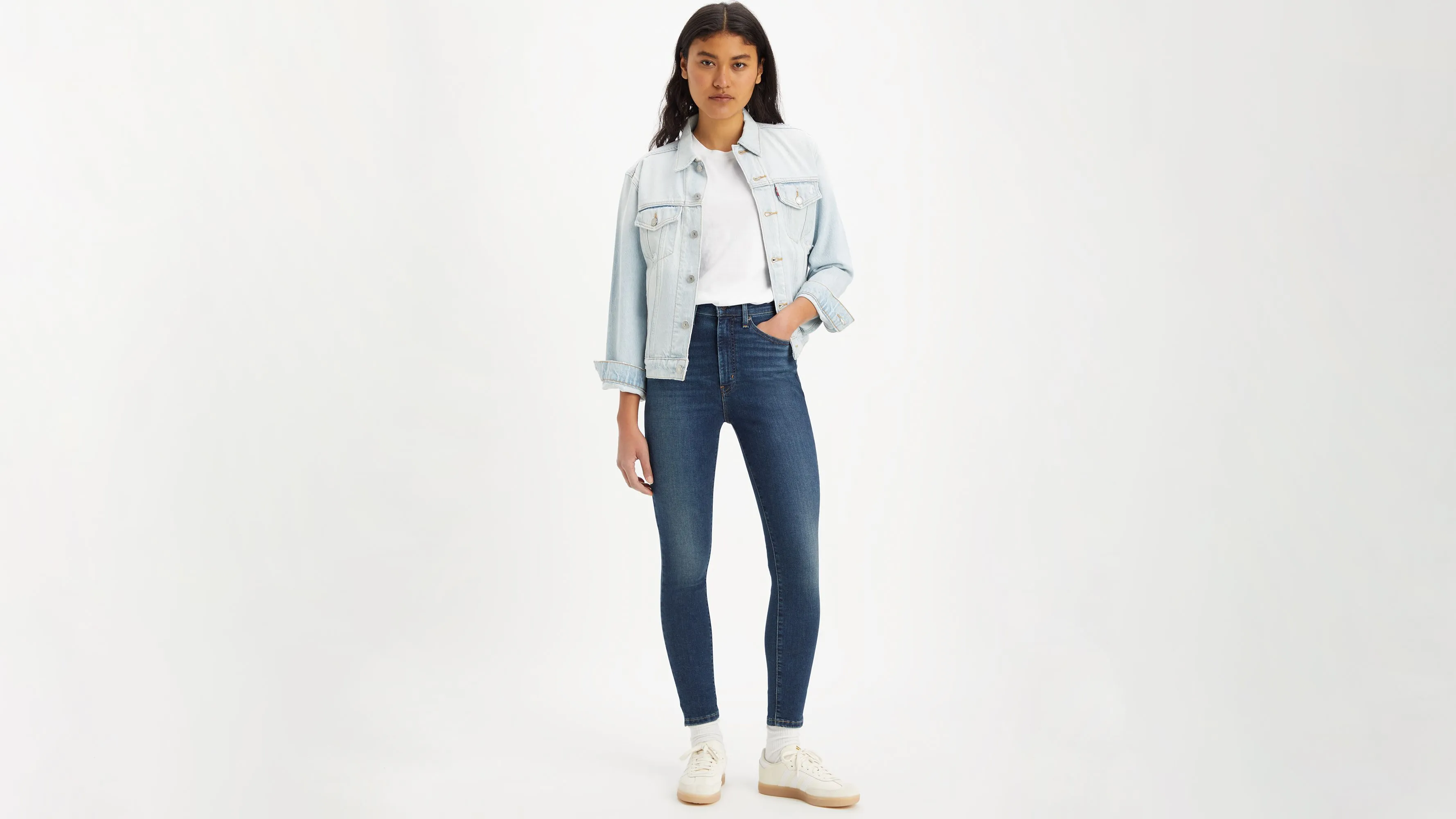 Jeans Ceñidos Retro De Tiro Alto