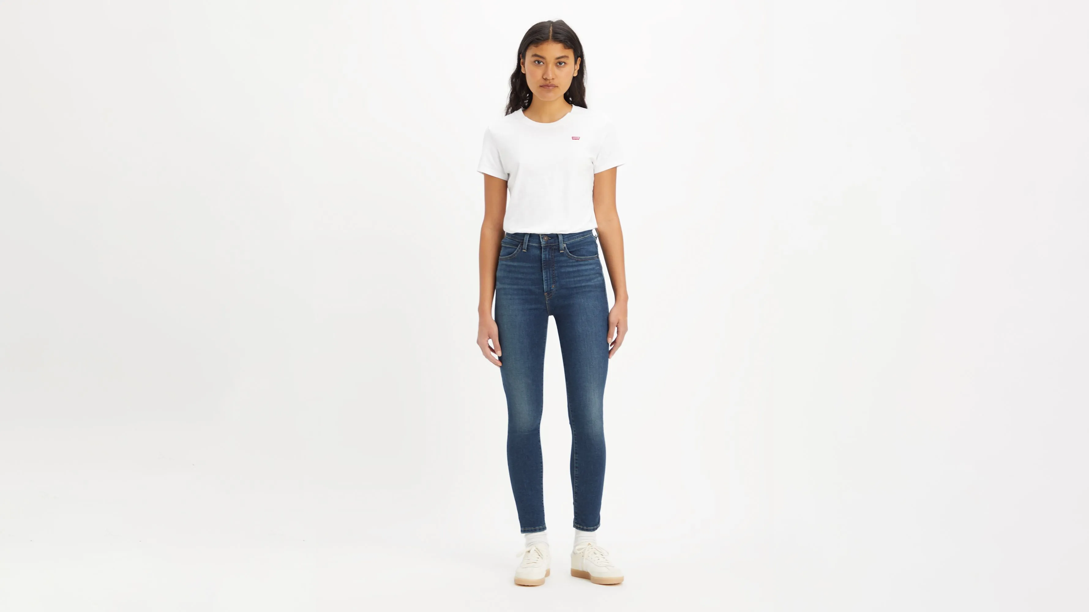 Jeans Ceñidos Retro De Tiro Alto