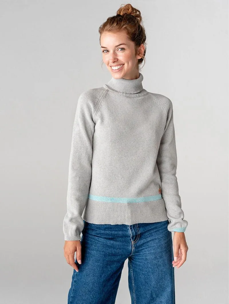 Jersey cuello alto de algodón orgánico