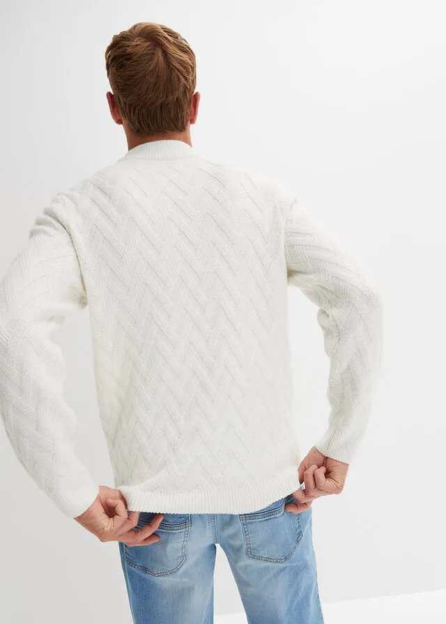 Jersey de cuello alto Blanco lana