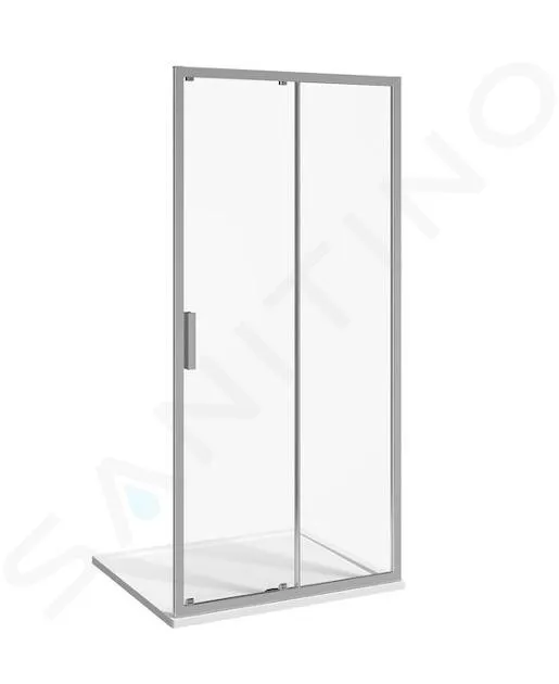 JIKA NION  PUERTA DE DUCHA DE DOS PARTES D/I, 140 CM, JIKA PERLA GLASS, PLATEADO/CRISTAL áRCTICO H2422N80026661
