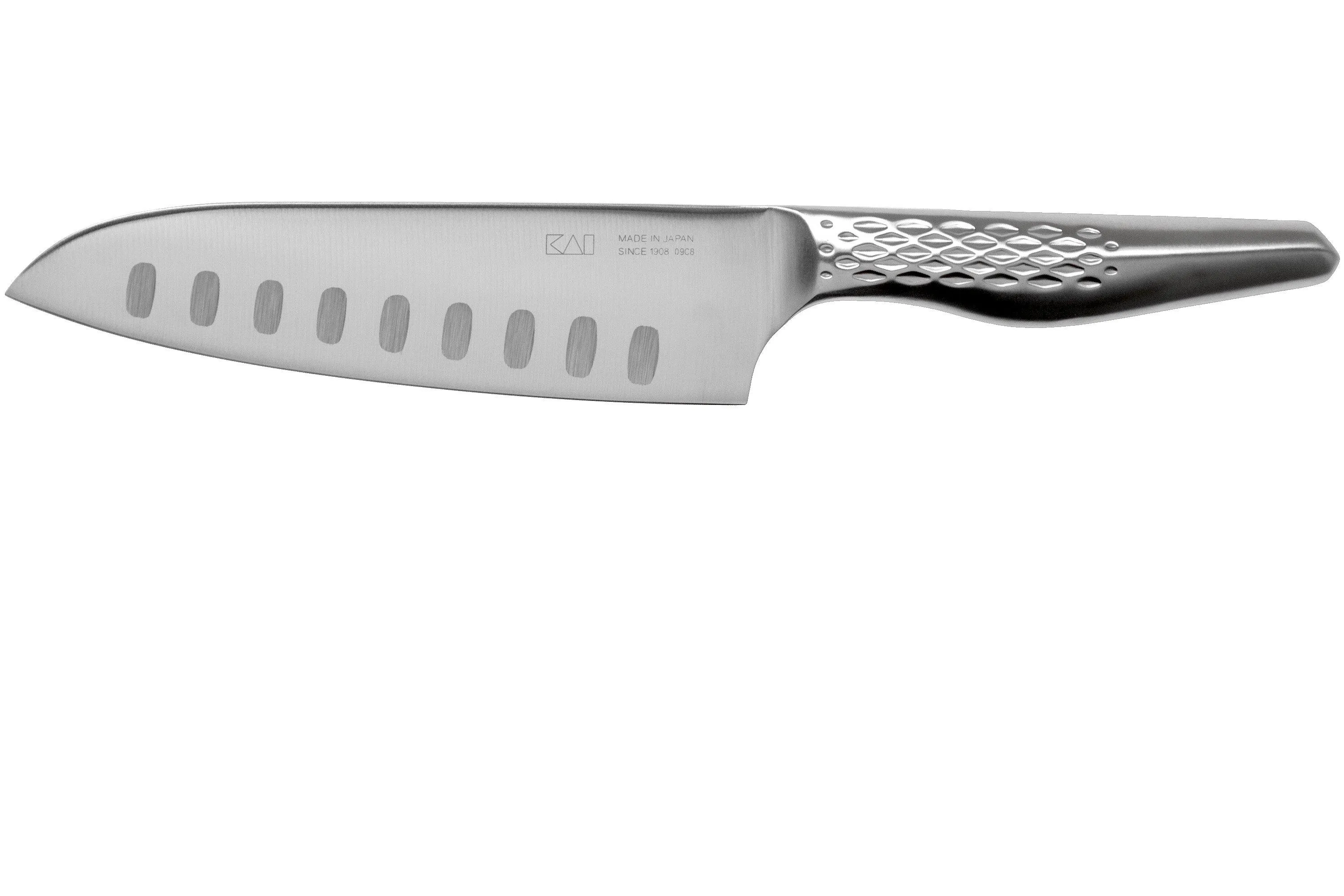 Kai Seki Magoroku Shoso santoku con borde granton, 16,5 cm