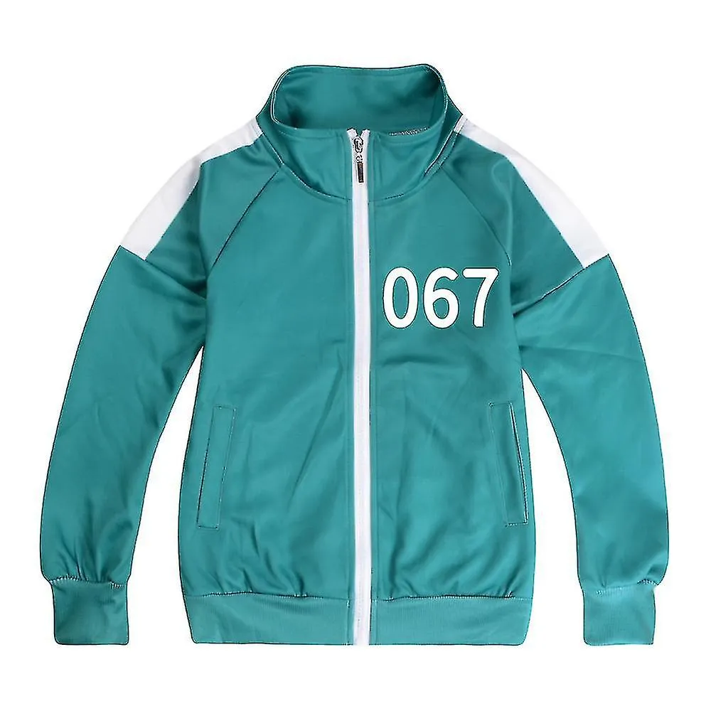 Kids Squid Game Number Printed Cosplay Tracksuit Set Coat Tops + Trousers Lounge Wear Costume