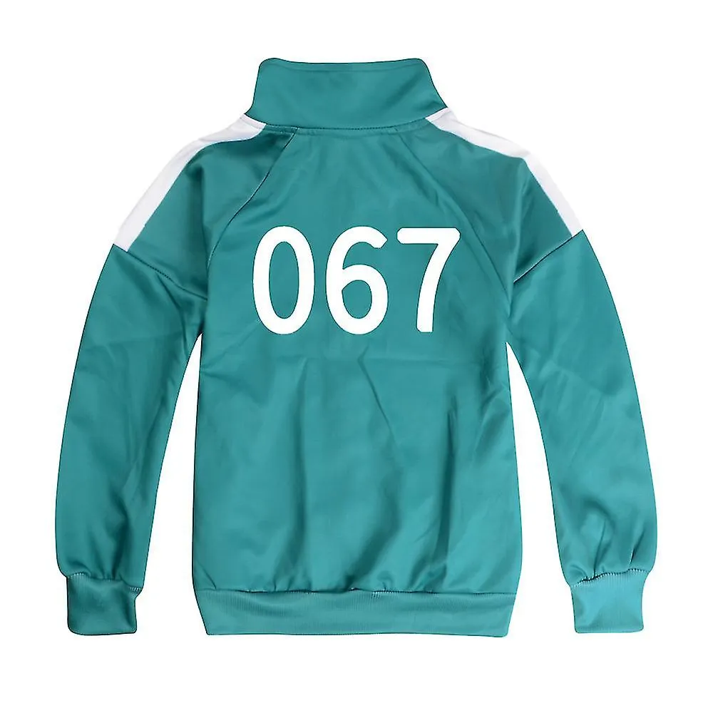 Kids Squid Game Number Printed Cosplay Tracksuit Set Coat Tops + Trousers Lounge Wear Costume