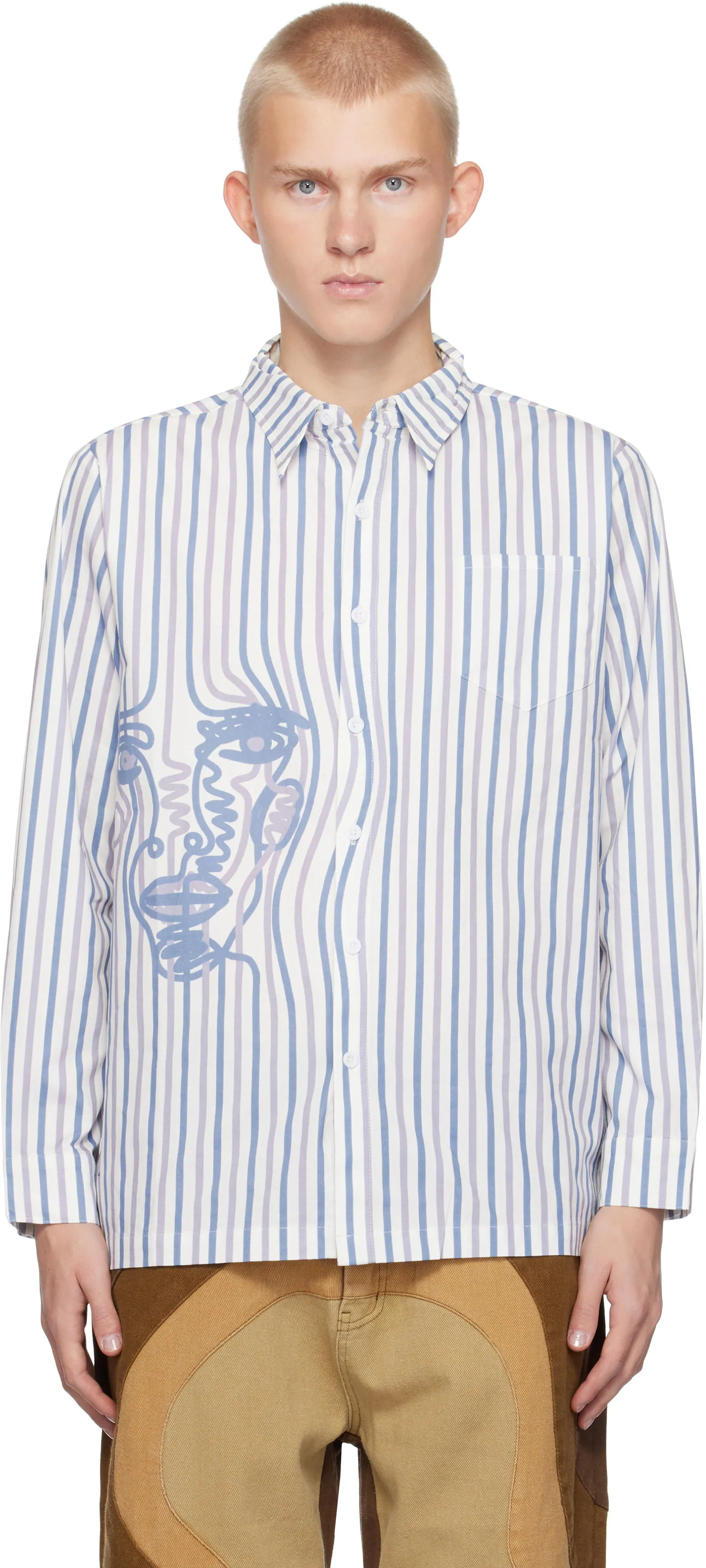 KidSuper Striped Face Shirt