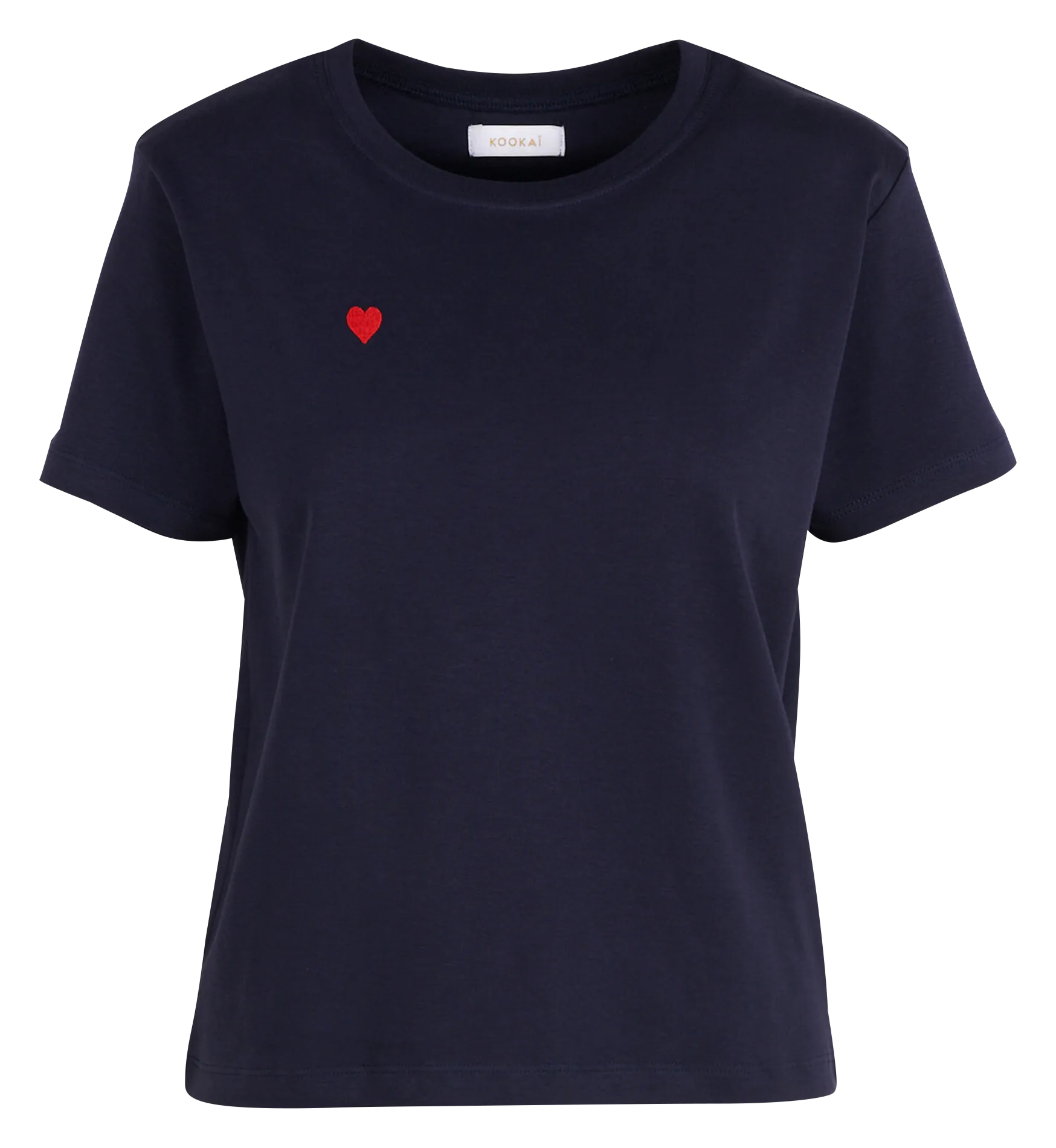 KOOKAI Camiseta de cuello redondo de algodón en azul