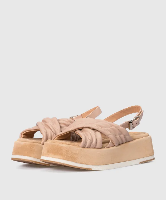 Laura Bellariva Beige pleated sandals