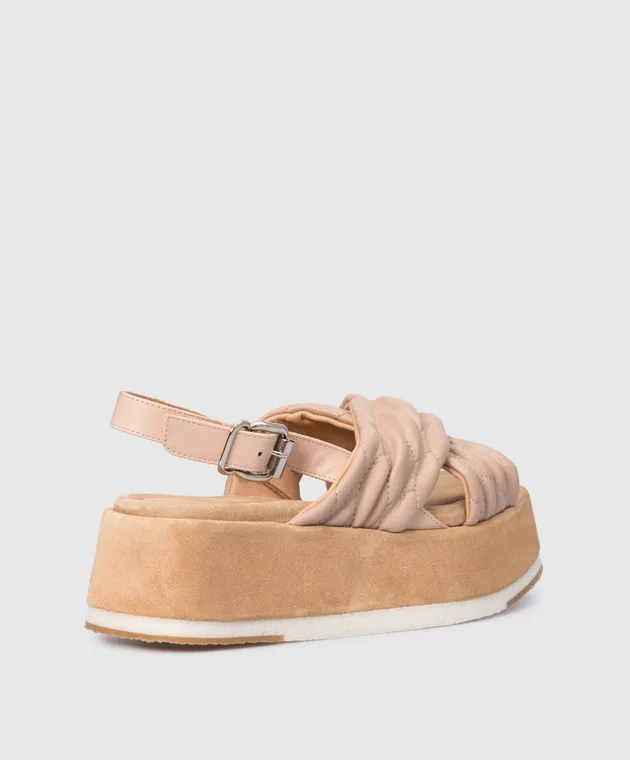 Laura Bellariva Beige pleated sandals