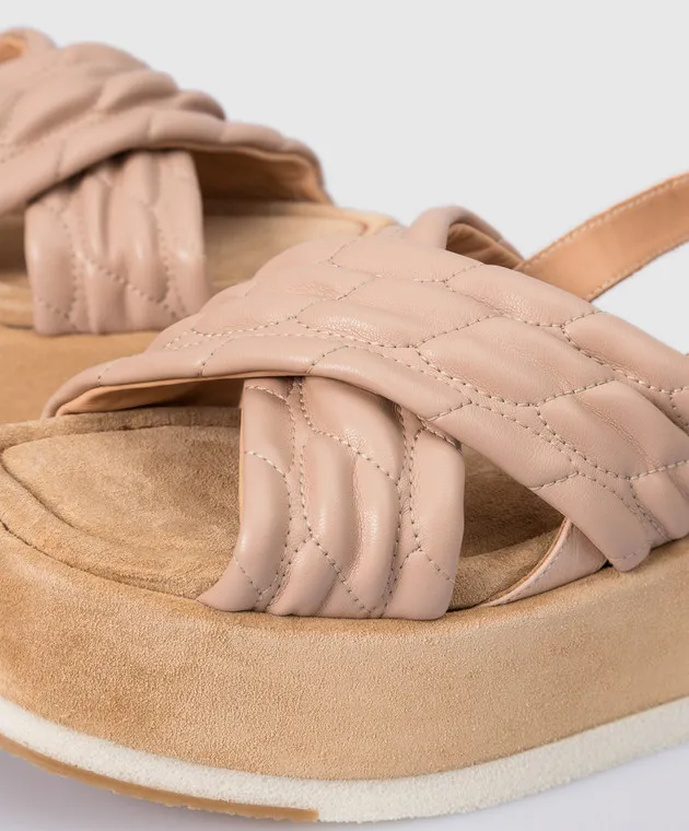 Laura Bellariva Beige pleated sandals