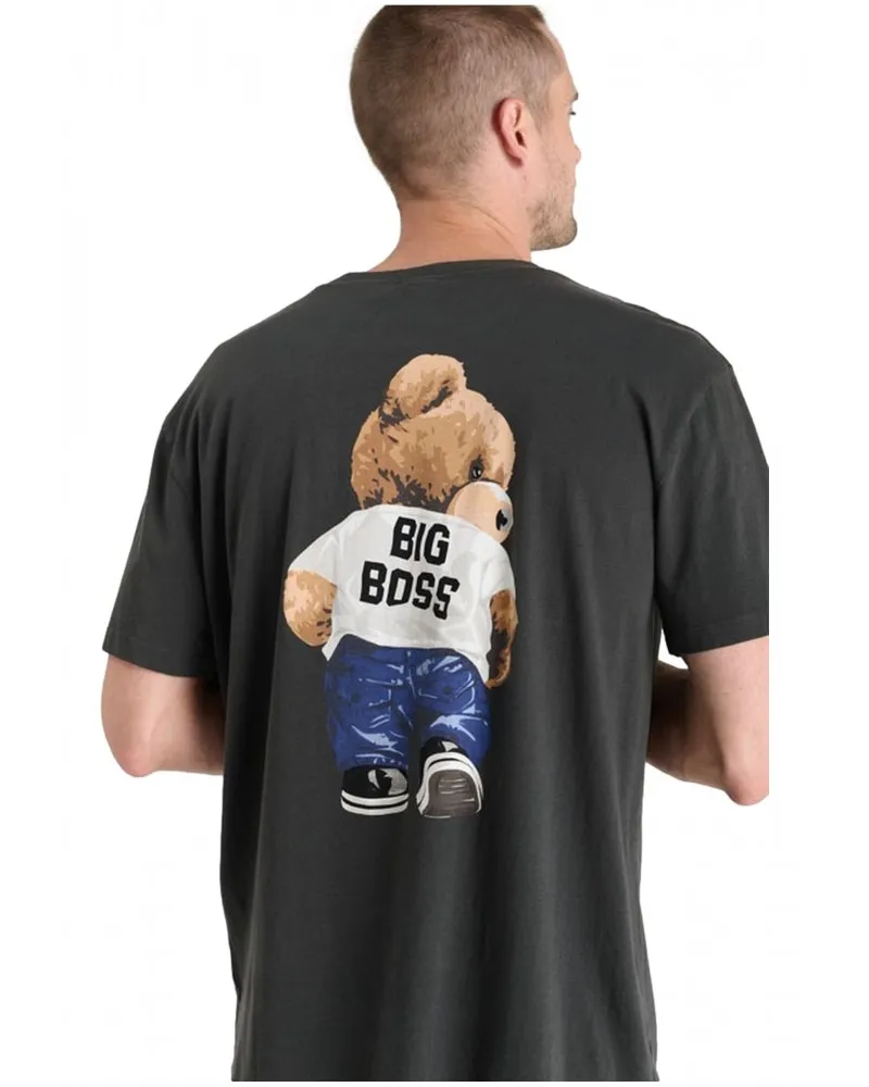 LE TEMPS DES CERISES  CAMISETA CLARKSON CON OSO BIG BOSS EN LA ESPALDA COLOR NEGRO