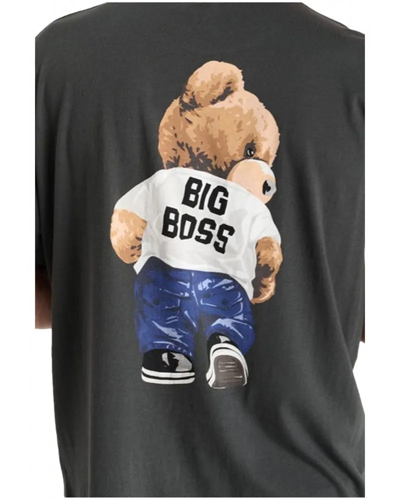 LE TEMPS DES CERISES  CAMISETA CLARKSON CON OSO BIG BOSS EN LA ESPALDA COLOR NEGRO