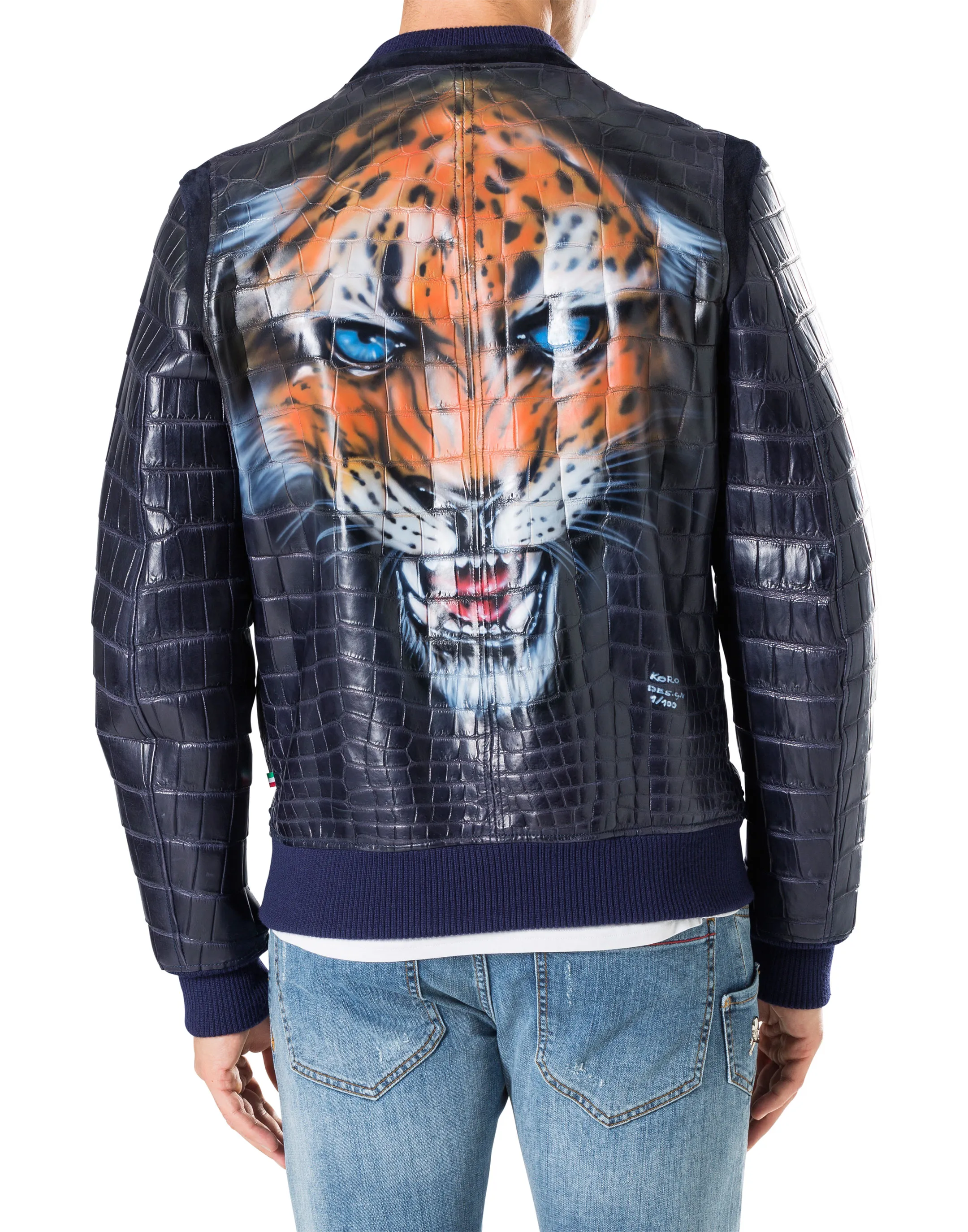 Leather Bomber "Tiger face"