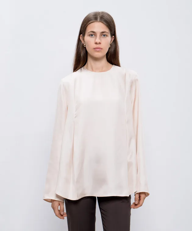 Lou Lou Studio ADALYN beige silk blouse