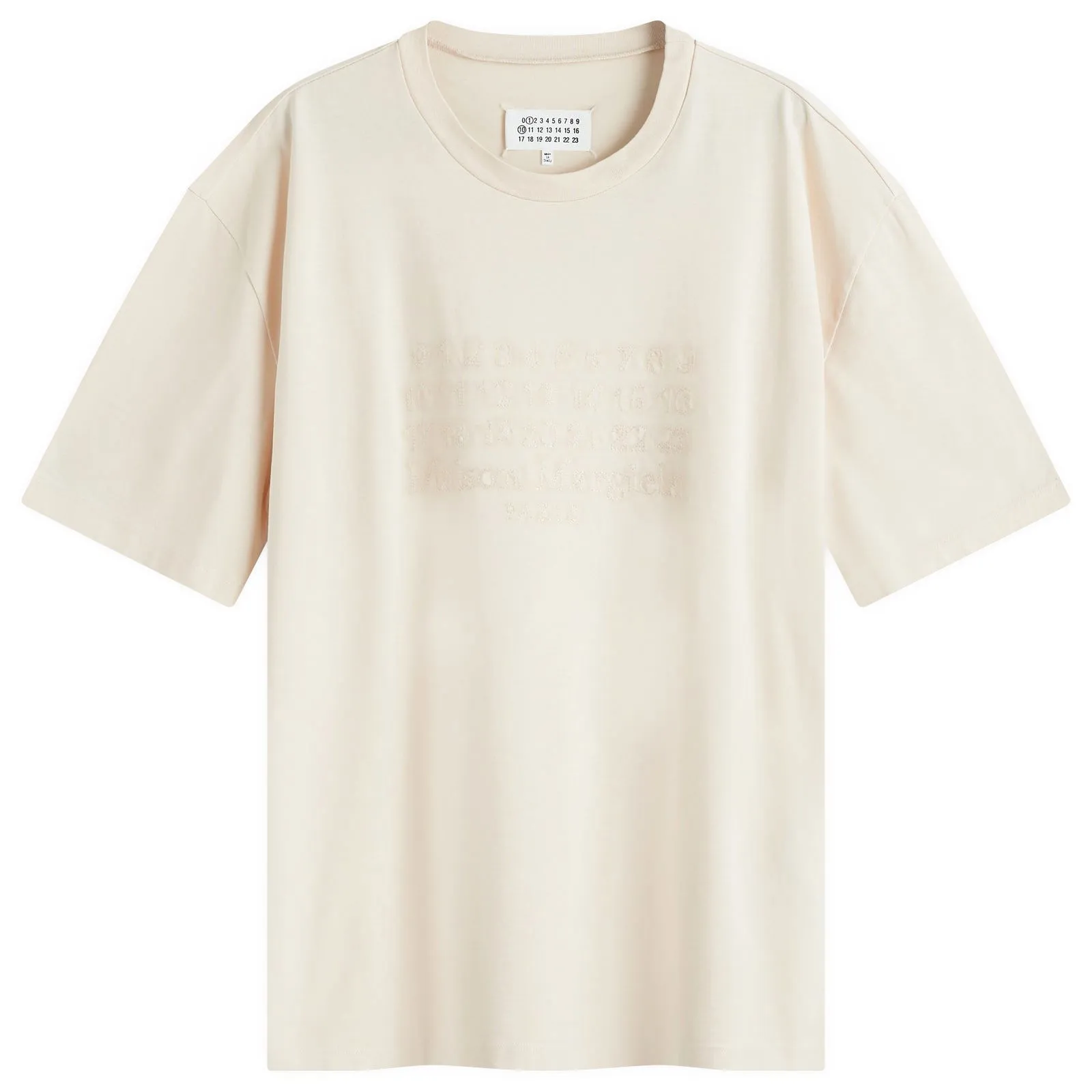 MAISON MARGIELA NUMBER EMBROIDERY TSHIRT BEIGE