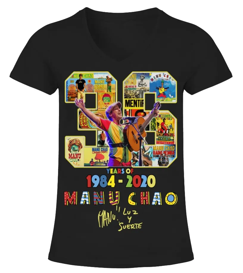 Manu chao Camiseta cuello pico Mujer