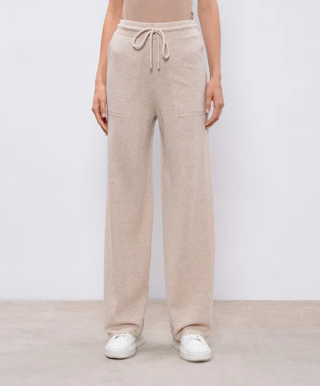 Max Mara RINO beige sports pants made of wool and cashmere