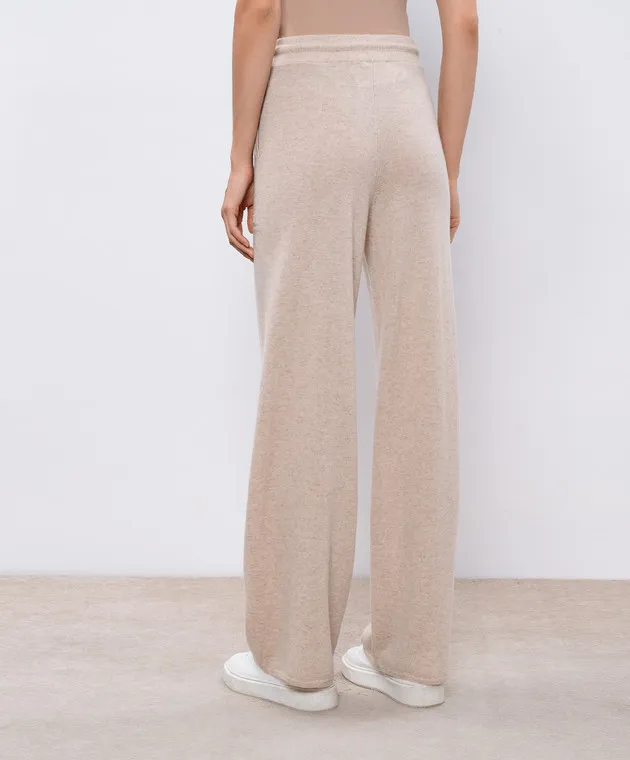 Max Mara RINO beige sports pants made of wool and cashmere