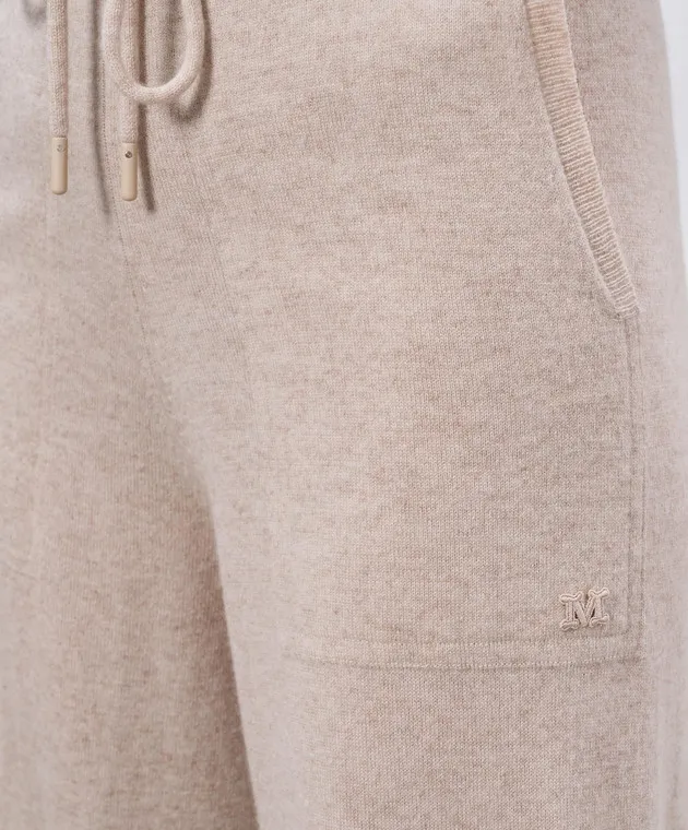 Max Mara RINO beige sports pants made of wool and cashmere