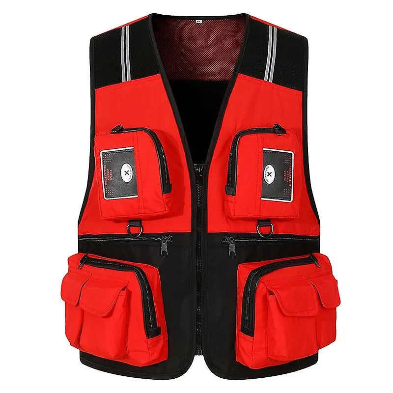 Men's Vest Tactical Webbed Gear Coat Summer Photographer Waistcoat Tool Many Decoration Workers Pock