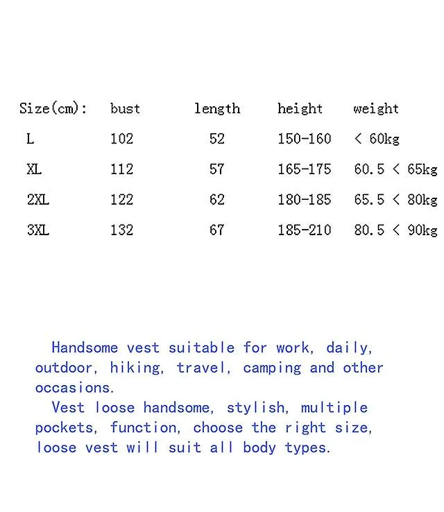 Men's Vest Tactical Webbed Gear Coat Summer Photographer Waistcoat Tool Many Decoration Workers Pock