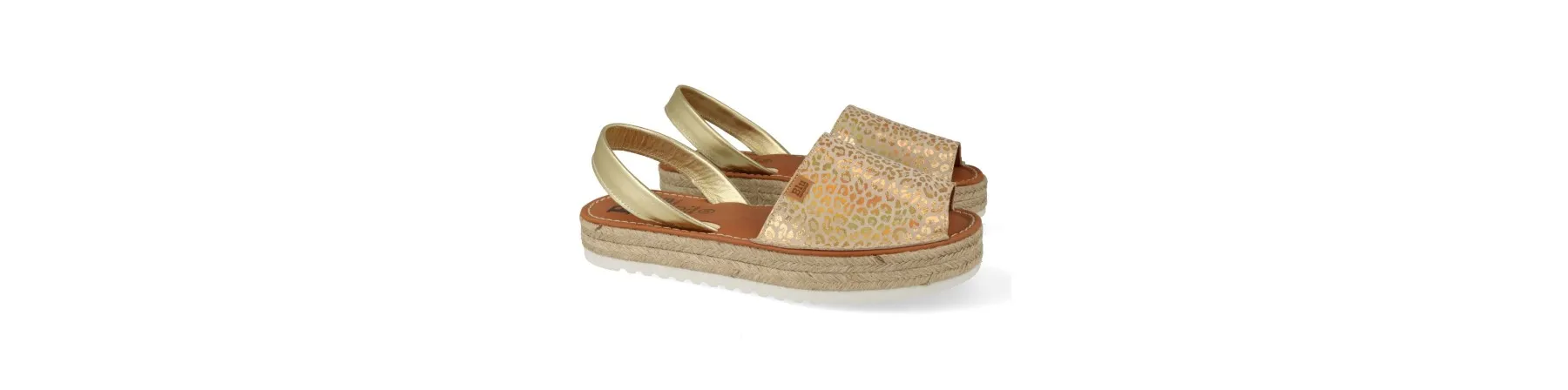 MENORQUINAS PLATAFORMA ORIGINALES DORADO MOD. SAACHI