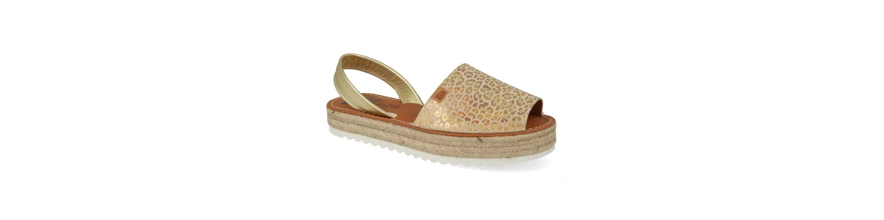 MENORQUINAS PLATAFORMA ORIGINALES DORADO MOD. SAACHI