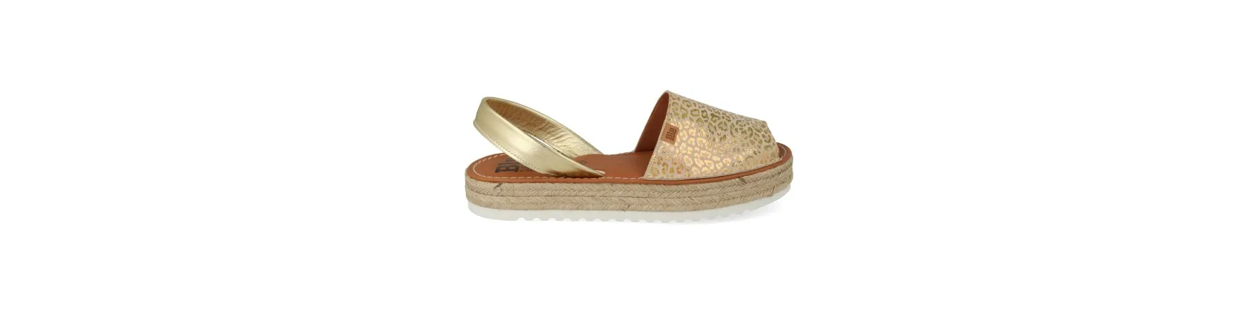 MENORQUINAS PLATAFORMA ORIGINALES DORADO MOD. SAACHI