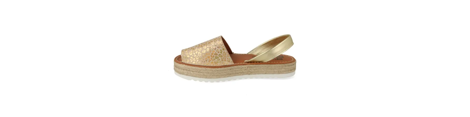 MENORQUINAS PLATAFORMA ORIGINALES DORADO MOD. SAACHI