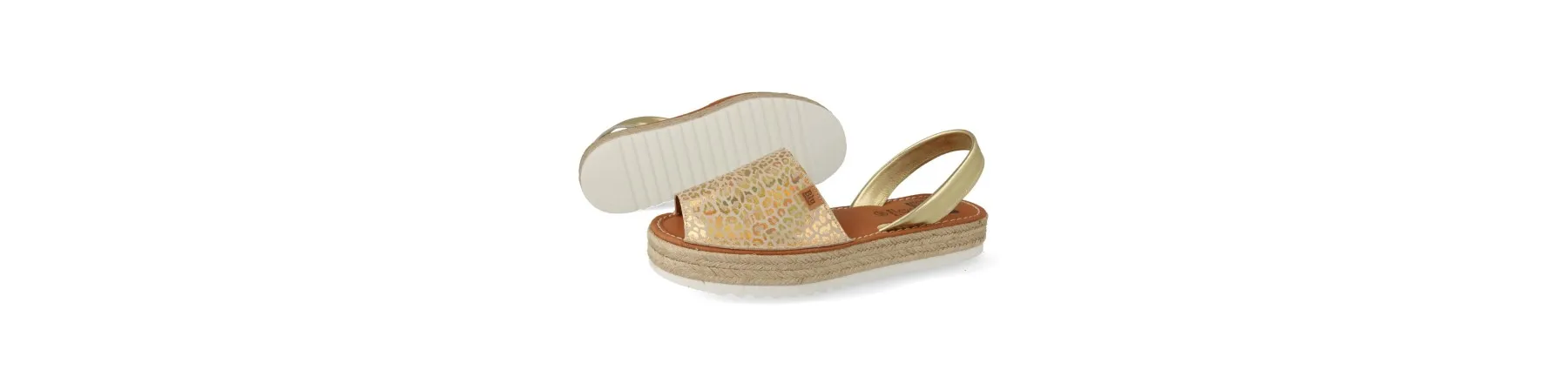MENORQUINAS PLATAFORMA ORIGINALES DORADO MOD. SAACHI