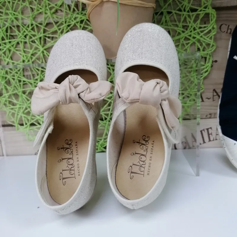 Merceditas Lazo Lino Beige Metal 120809 Tokolate