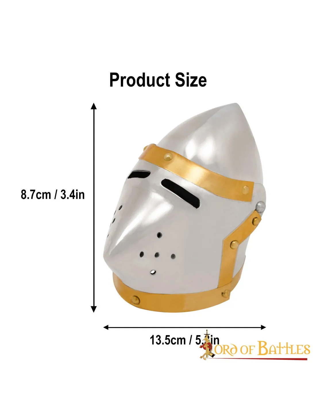 Mini casco bacinete Pig Face, con stand