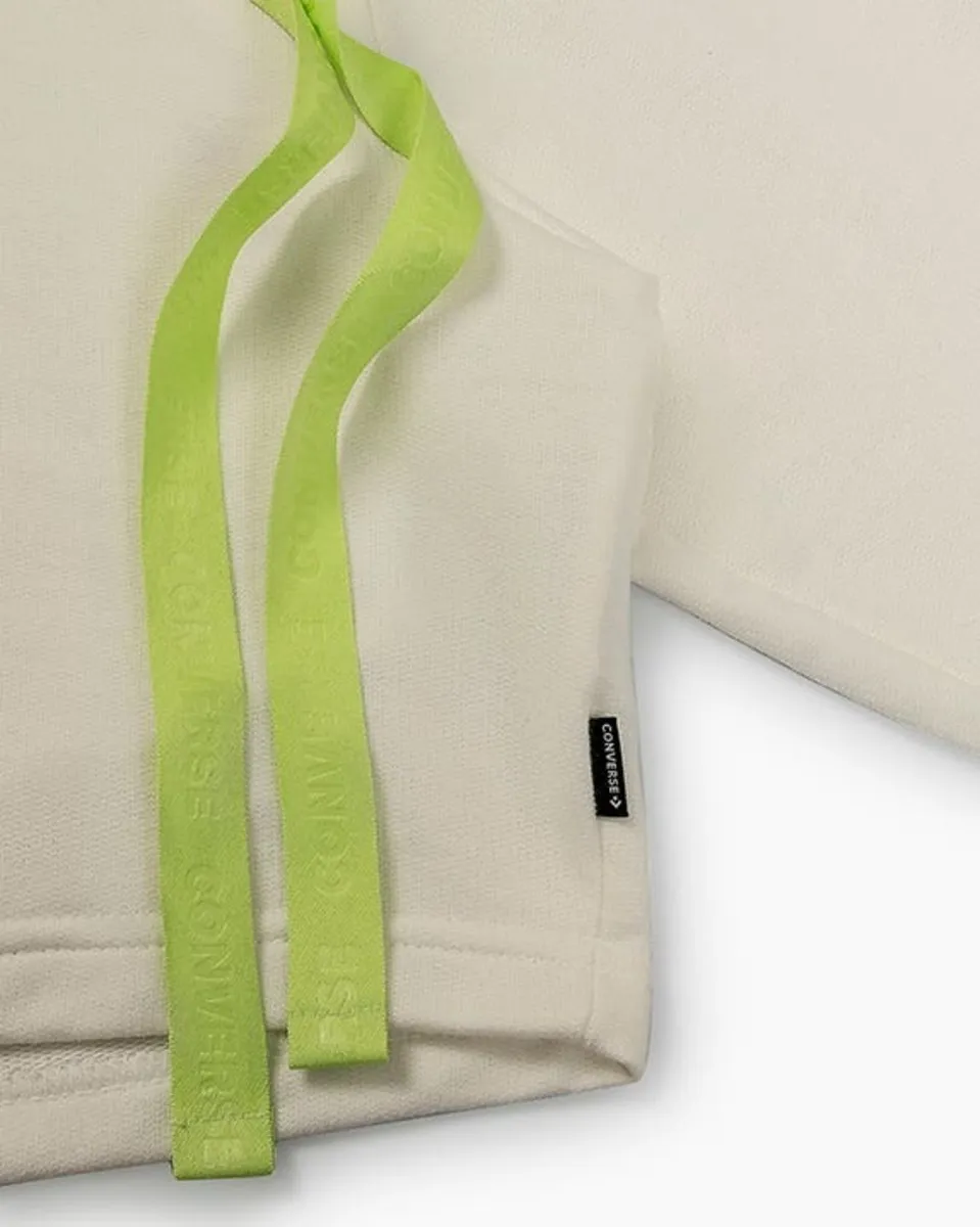MOLETON CONVERSE HOODIE EGRET FEM CROP