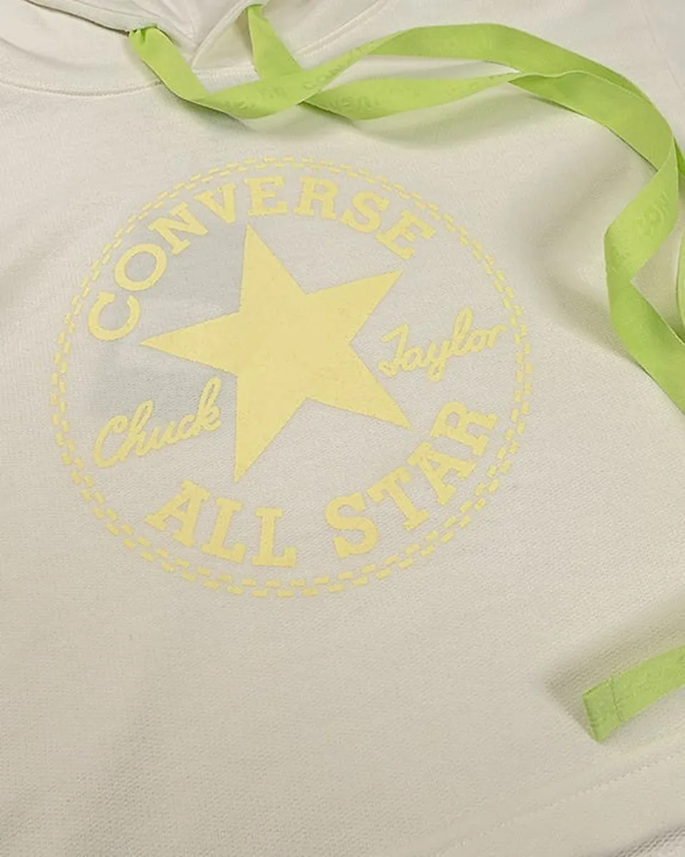 MOLETON CONVERSE HOODIE EGRET FEM CROP