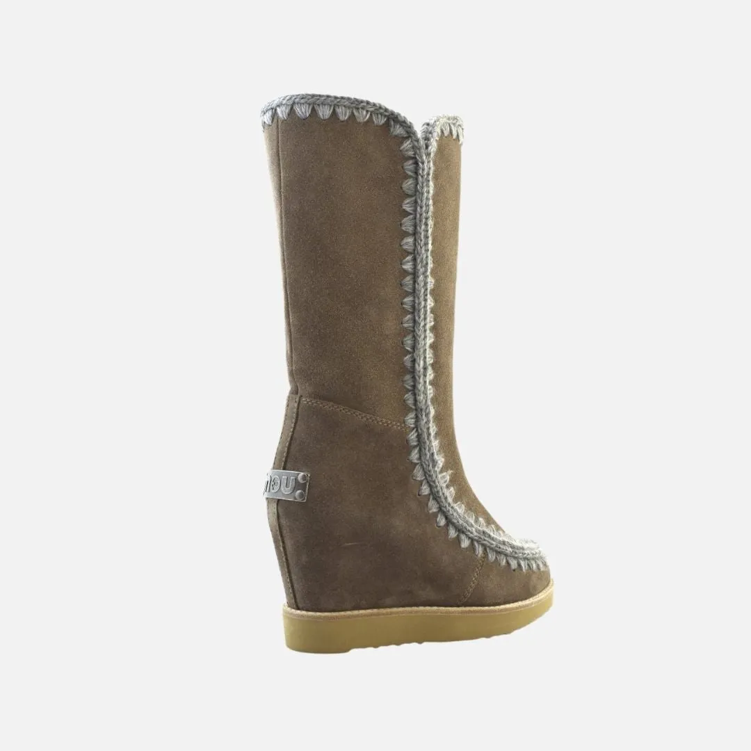 Mou Eskimo French Toe Wedge Tall Dark Stone