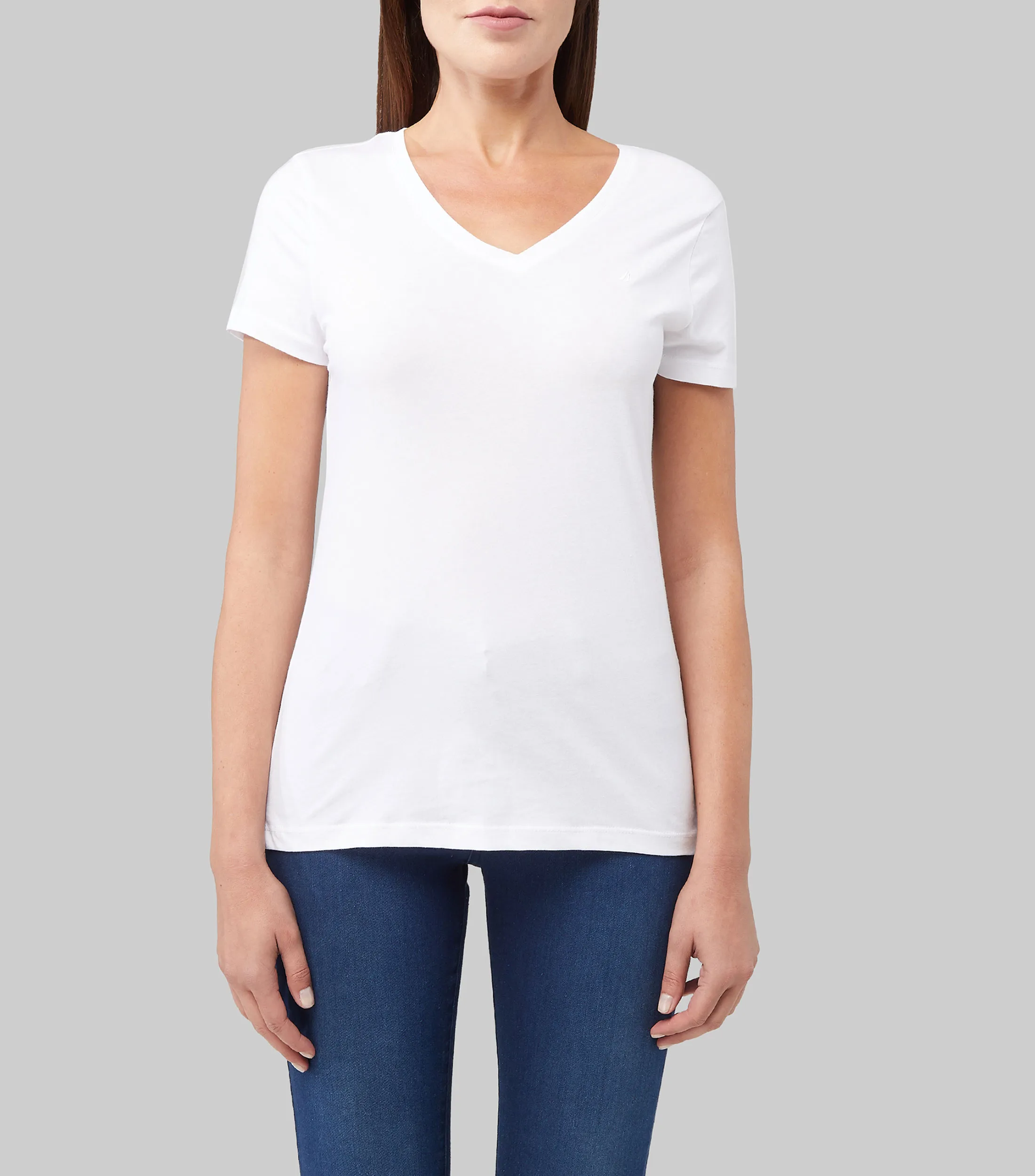 Nautica Playera cuello V manga corta lisa Mujer