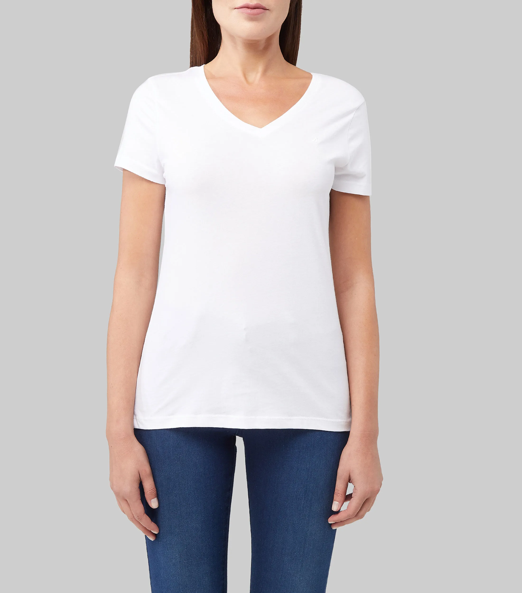 Nautica Playera cuello V manga corta lisa Mujer