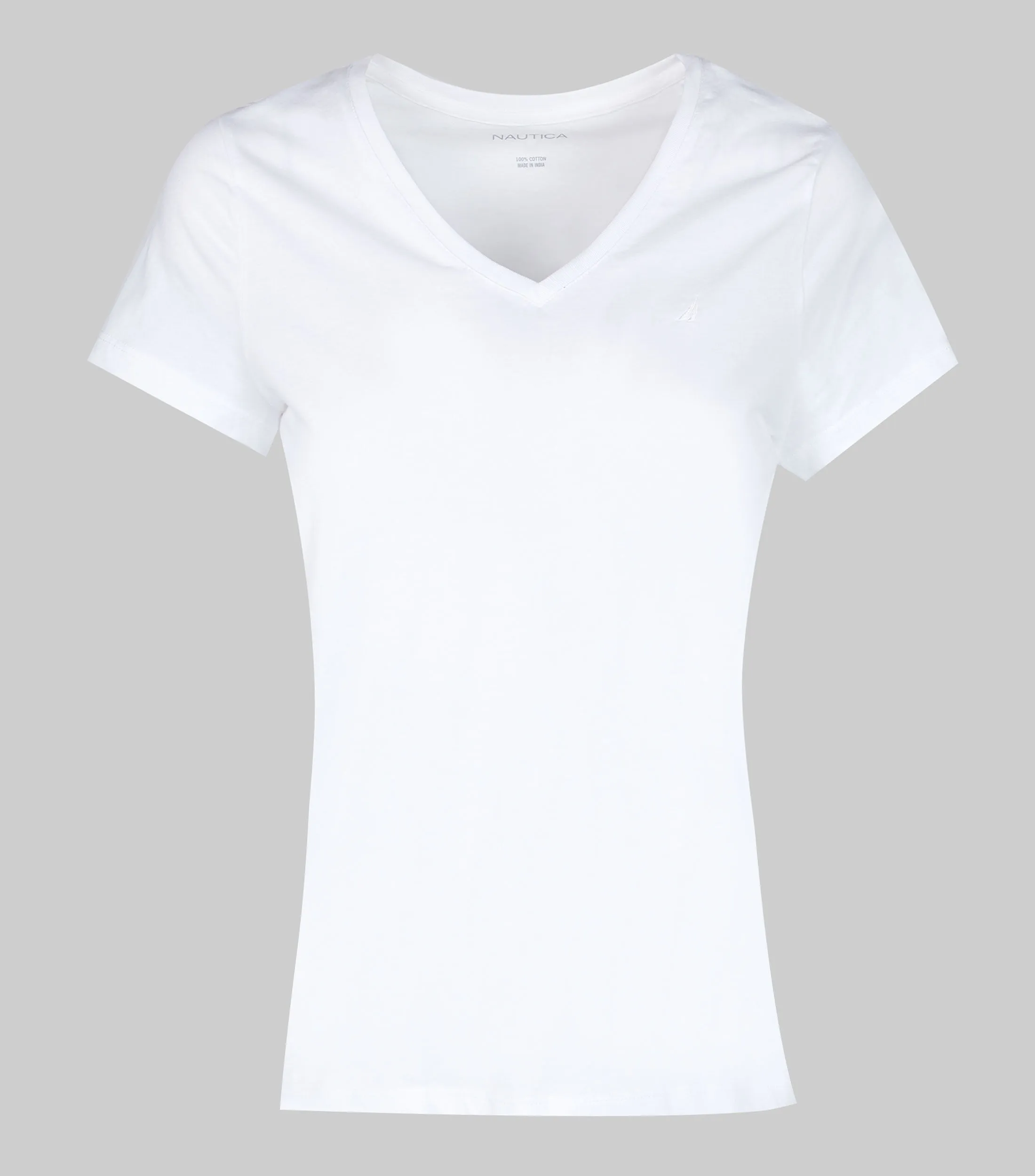 Nautica Playera cuello V manga corta lisa Mujer