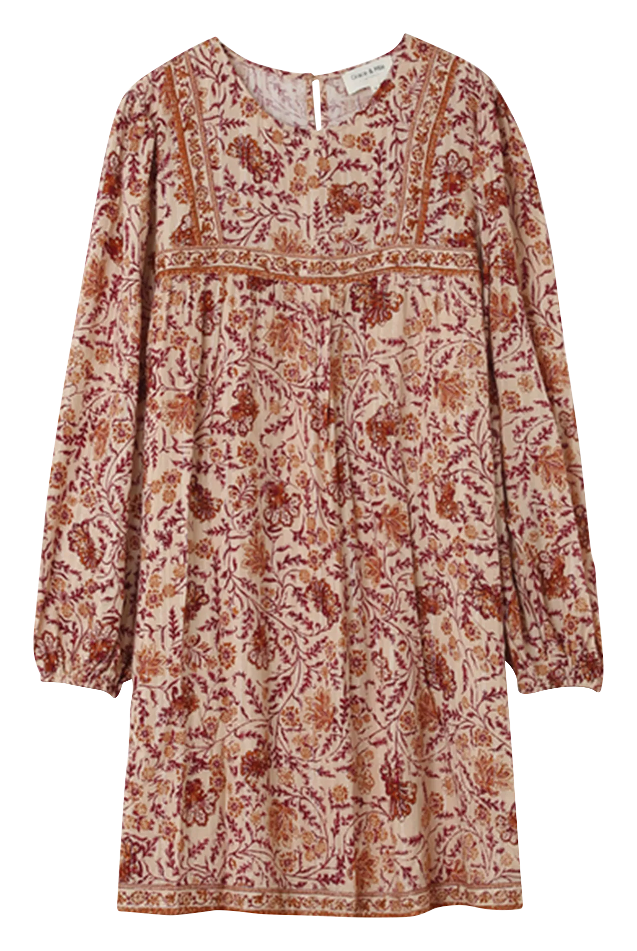 NOLAN  VESTIDO BABYDOLL CORTO ESTAMPADO EN BEIGE