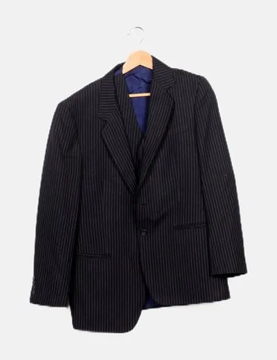 NoName Conjunto traje azul marino raya diplomática