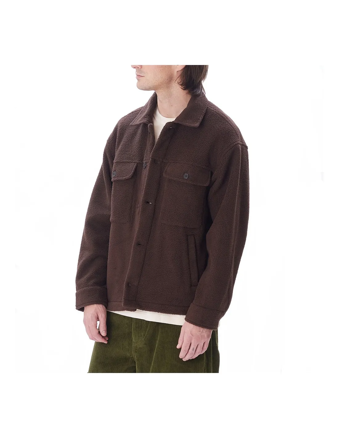 OBEY THOMPSON SHIRT JACKET JAVA BROWN