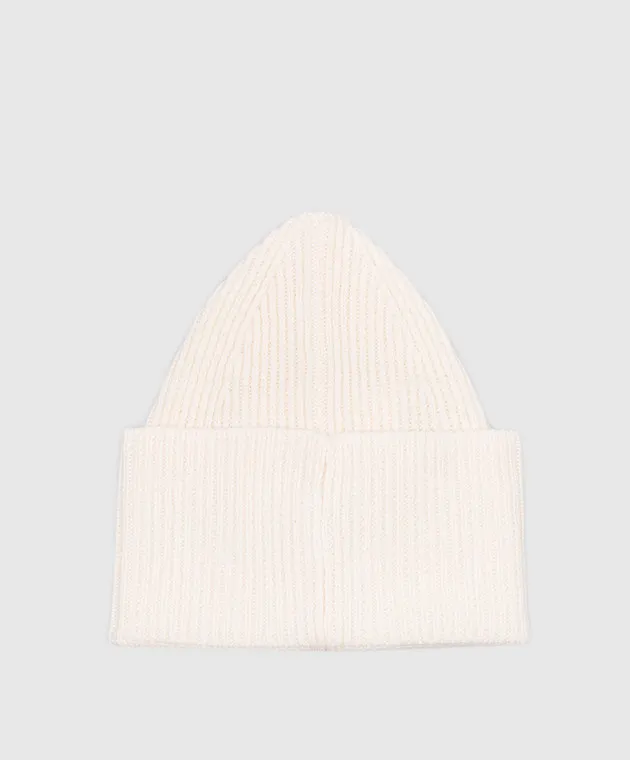 OFFWHITE BEIGE WOOL CAP WITH ARROW LOGO