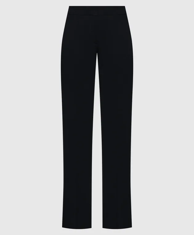 OFFWHITE BLACK FLARED WOOL PANTS WITH SLITS