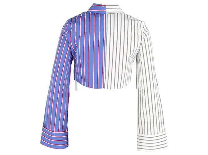 Off White Blanco roto C/o Virgil Abloh Camisa corta a rayas de algodón multicolor Impresión de pitón 