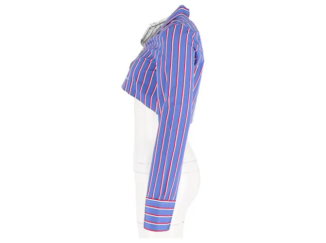 Off White Blanco roto C/o Virgil Abloh Camisa corta a rayas de algodón multicolor Impresión de pitón 