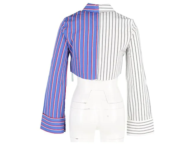 Off White Blanco roto C/o Virgil Abloh Camisa corta a rayas de algodón multicolor Impresión de pitón 