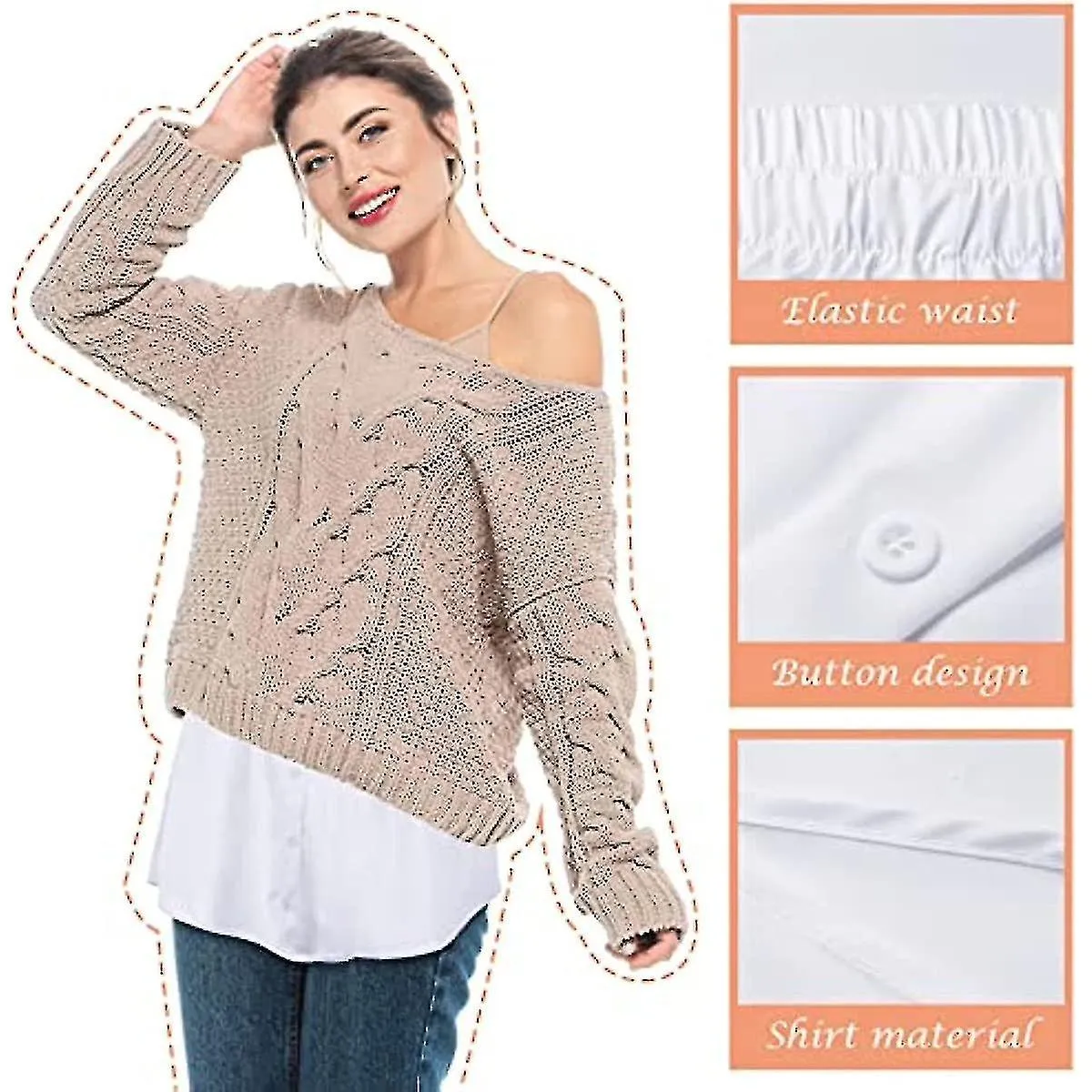 Pack 2 extensiones de camisa de mujer, mini falda, falda blusa, extensor de enagua falsa camisa top hem mini falda