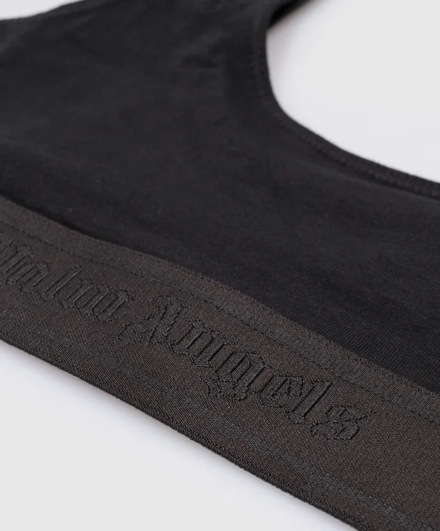 Palm Angels Black top with logo pattern