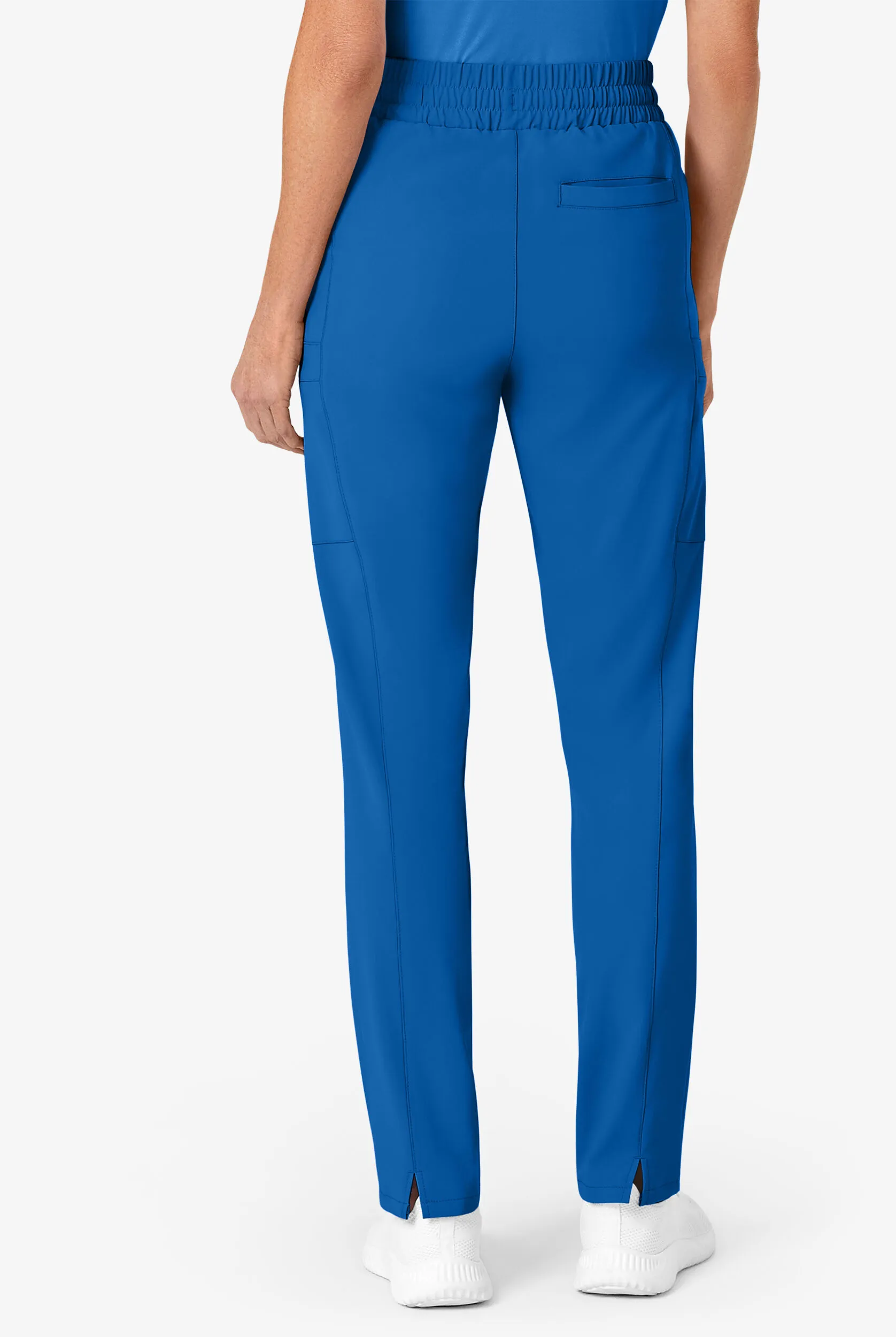 Pantalón médico WonderWink Renew STRETCH de tiro alto estilo cargo con 7 bolsillos y piernas delgadas para mujer